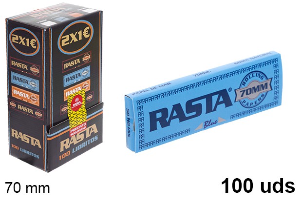Espositore da 100 libri in carta blu 70 mm
