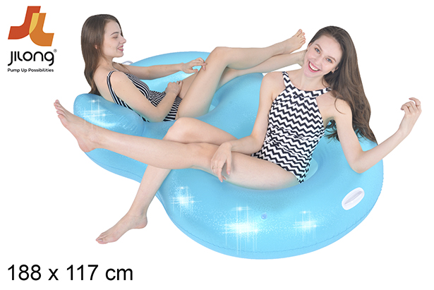 Canapé double gonflable float bleu 188x117 cm