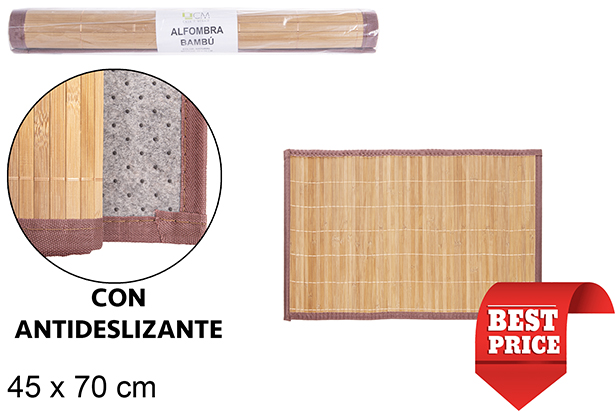 Alfombra bambú color natural 45x70 cm