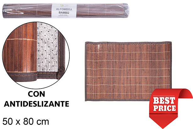 [111679] Tapis en bambou acajou 50x80 cm 