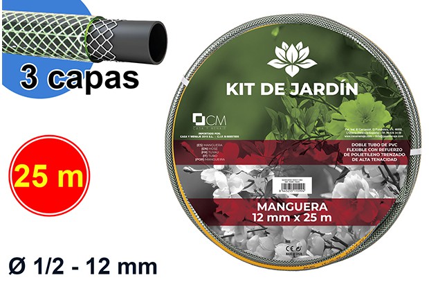 Manguera 12 mm x 25 m.