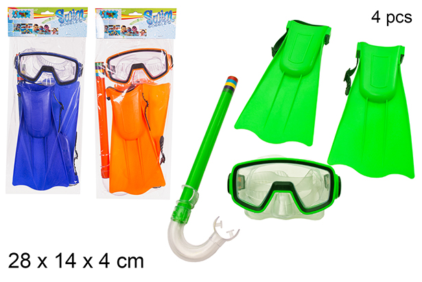 Pack 4 piezas de buceo en bolsa