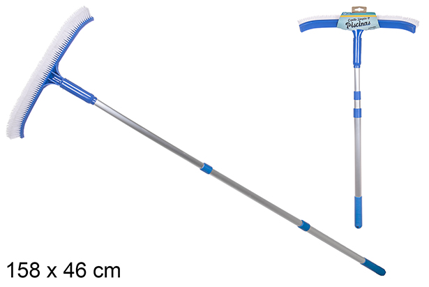 Spazzola curva per pulizia piscina estensibile 158x46 cm