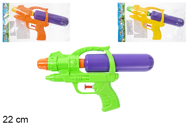 [112258] Pistola de água de cores sortidas 22 cm