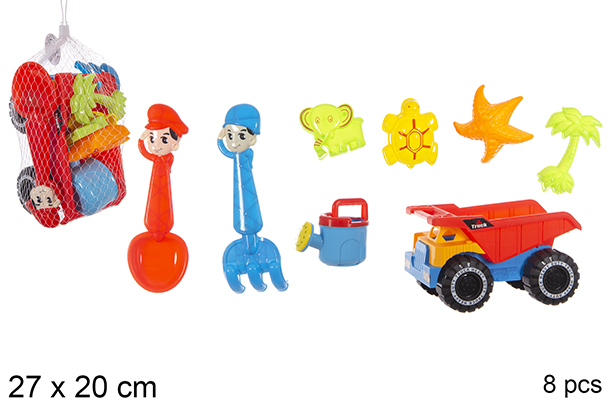 [112278] Camion de plage coloré 8 accessoires
