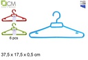 Pack 6 cabides de plástico cores diversas