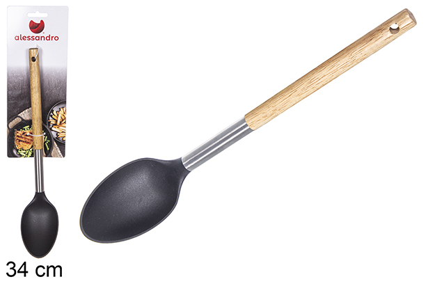 Louche en nylon avec manche en bois 34 cm