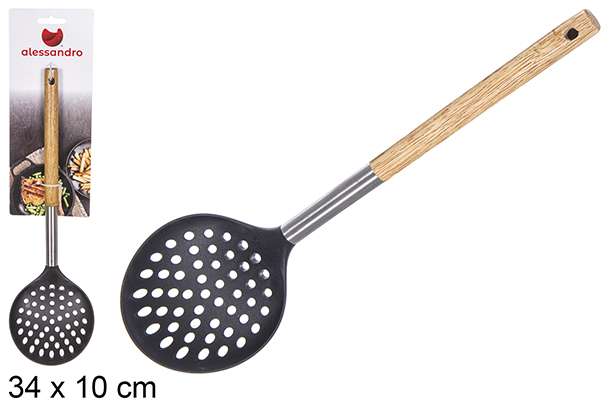 Espumadera de nylon mango de madera 34 cm