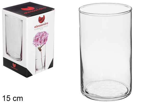 Glass tube flower vase 15 cm  