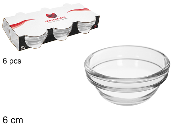 Pack 6 bowl cristal 6 cm