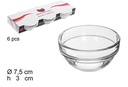 Pack 6 bowls cristal  7,5 cm