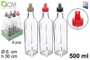 Flacone spray quadrato in vetro colori assortiti 500 ml