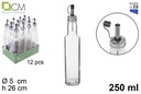 Aceitera/vinajera cristal redonda tapón acero antigoteo 250 ml