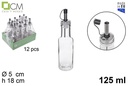 Huilier en verre rond avec doseur anti-goutte en acier 125 ml