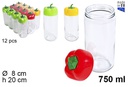 Glass jar with assorted paprika lid 750 ml