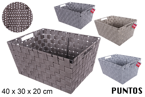 Cesta nylon puntos colores surtidos 40x30 cm