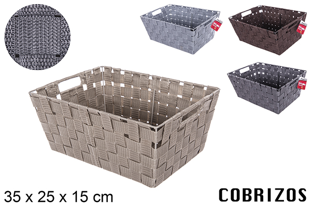 Panier en nylon couleurs assorties 35x25 cm