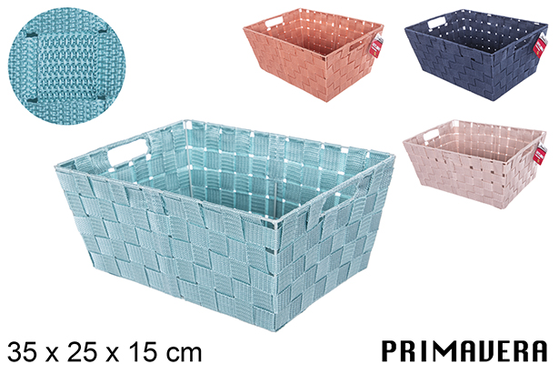 Primavera colored nylon basket 35x25 cm