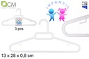 Pack 3 appendini in plastica bianche infantile