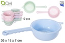 Passoire en plastique avec poignée aux couleurs pastel 18 cm