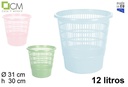Pattumiera plastica tonda colori pastello 12 l.