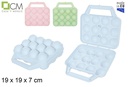 Portauovo in plastica 12 uova con manici colori pastello