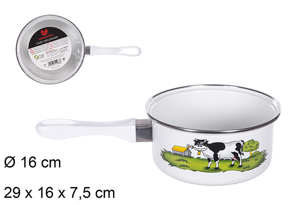 Casserole décor vache avec anse 16 cm