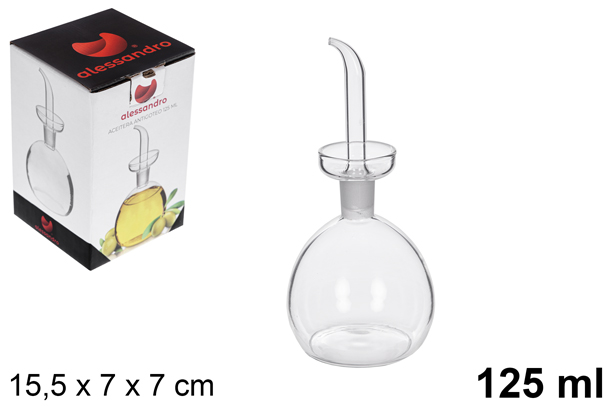 Aceitera cristal redonda antigoteo 125 ml 