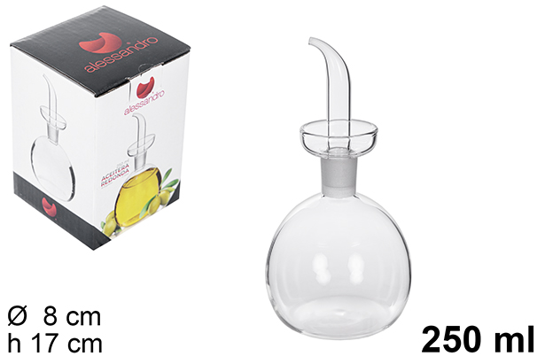 Galheteiro de vidro com rolha anti gotejamen  250 ml