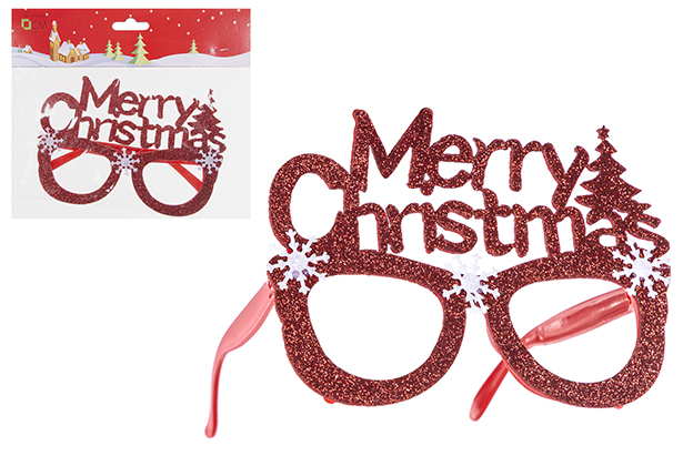 Occhiali di Natale rossa Merry Christmas