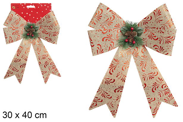 Lazo Navidad decorado con piña 30x40 cm