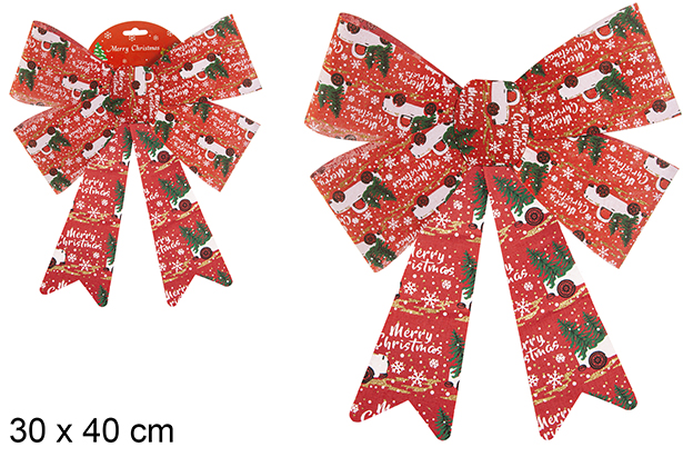[112932] Laço de Natal decorado com árvore 30x40 cm