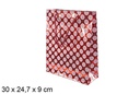 Gift bag decorated with pink dots 30x24,7 cm