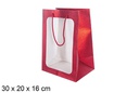 Busta regalo rossa con finestra 30x20 cm