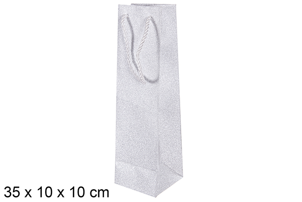 Bolsa botella vino plata 35x10x10 cm