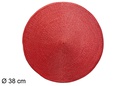Salvamantel metalizado rojo 38 cm