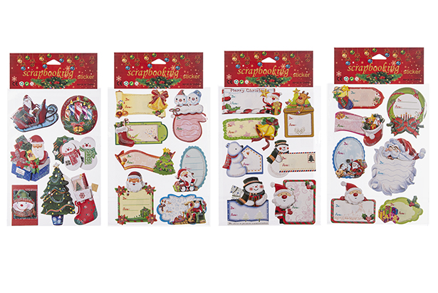 Pack 8 Christmas figurines  gift stickers  