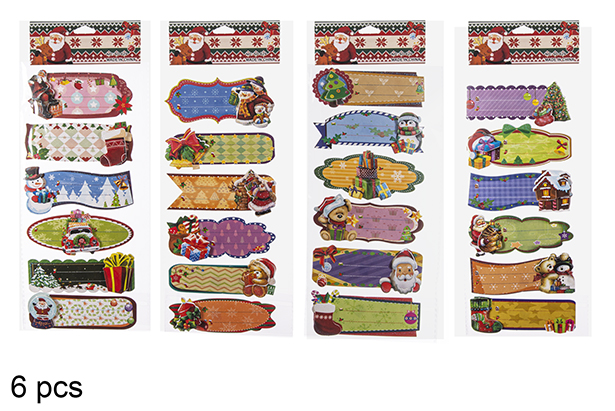 Pack 6 adesivi regalo figure di Natale  
