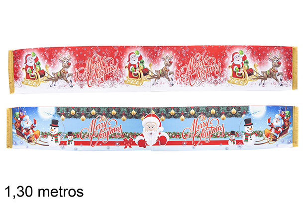 Bufanda poliester decorados Navidad modelos surtidos 1,3 m.