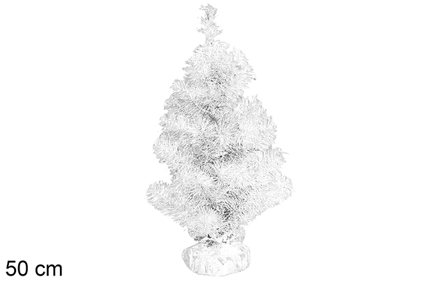 [113650] Sapin Noël blanc métallisé 50 cm