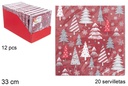 Pack 20 guardanapos de papel dec.árvore de Natal 33 cm