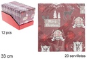 Pack 20 servilletas decorada ciervo 33 cm
