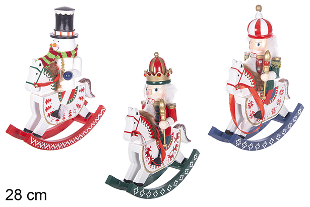 [113874] Casse-noisette de Noël en bois avec arme 28 cm 