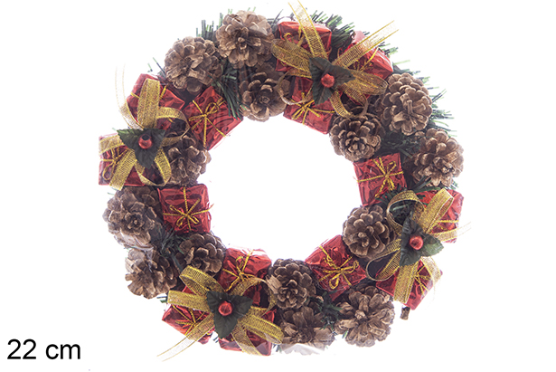 Christmas wreath with red box 22 cm