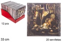 Pack 20 serviettes 3 épaisseurs décorées Noël 33 cm