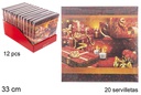 Pack 20 Christmas paper napkins 3-ply 33 cm