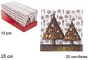 Pack 20 servilletas 3 capas decoradas Navidad 25 cm