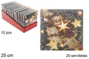 Pack 20 tovaglioli 3 veli decorati natalizi 25 cm
