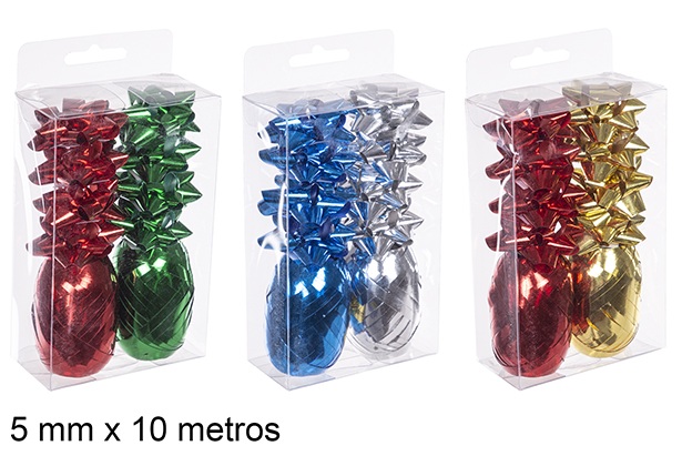 Pack 2 cintas con 8 lazos regalo Navidad colores surtidos