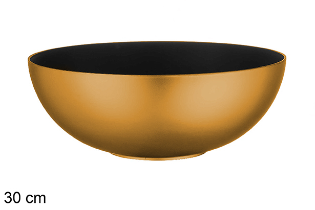 Bowl Navidad plástico reciclado oro/negro 30 cm
